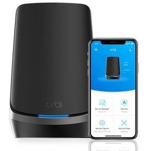 Netgear Orbi RBSE960 Quad Band IEEE 802.11ax 10.80 Gbit/s Wireless Range Extender - Indoor - 2.40 GHz, 5 GHz, 6 GHz - 12 x