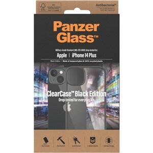 PanzerGlass ClearCase Case for Apple iPhone 14 Plus Smartphone - Black - Shock Resistant, Scratch Resistant, Bacterial Res