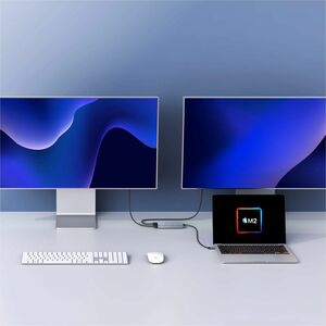 Hyper HDM1-GL USB Type C Docking Station for Desktop PC, Notebook - 100 W - Grey - 2 Displays Supported - 4K - 3840 x 2160