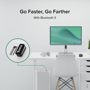 Plugable USB Bluetooth Adapter for PC, Bluetooth 5.0 Dongle, Compatible with Windows - Add 7 Devices: Headphones, Speakers