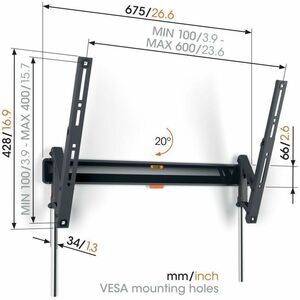 Vogel's COMFORT Wandhalterung für TV - Schwarz - Bildschirmgröße: 40 Zoll (101,60 cm) bis 77 Zoll (195,58 cm) - 100 x 100,