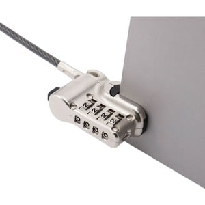 Dicota Cable Lock For Notebook, Tablet - 2 m Cable - 4-digit - Combination Lock - Silver - Zinc Alloy - For Notebook, Tablet