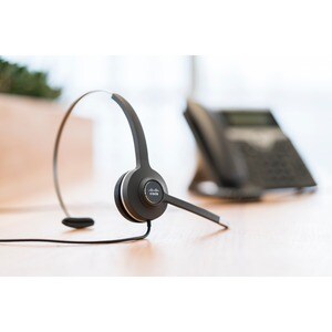 Cisco 531 Wired Over-the-head Mono Headset - Monaural - Supra-aural - 90 Ohm - 50 Hz to 18 kHz - Uni-directional, Electret