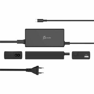 j5create Super Charger JUP2290C-EN 100 W Adaptador de CA - 1 Pack - Adaptador universal - para Chromebook, MacBook, iPhone