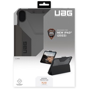 Urban Armor Gear PLYO Carrying Case (Folio) for 27.7 cm (10.9") Apple iPad (2022) Tablet - Ice, Black - Drop Resistant, Im