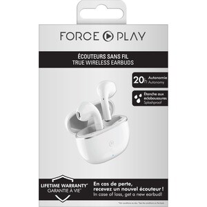 Auricular Bigben Force Play True Wireless Intrauricular Estéreo - Blanco - Google Assistant - Biauricular - Intrauditivo -