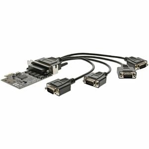 StarTech.com Multiport Serial Adapter - TAA Compliant - PCI Express x1 - 4 x DB-9 RS-232 - Serial, Via Cable - 1.95 Mbit/s