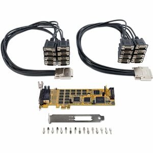 StarTech.com Multiport Serial Adapter - Yellow - TAA Compliant - PCI Express x1 - 16 x DB-9 RS-232 - Serial - 921.60 kbit/