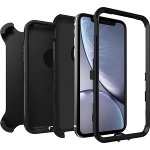 OtterBox Defender Carrying Case Apple iPhone XR Smartphone - Black - Slip Resistant, Dirt Resistant, Dust Resistant, Lint 