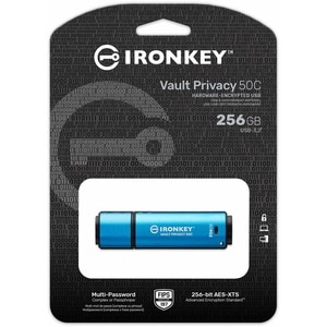 IronKey Vault Privacy 50 Series 256GB USB 3.2 (Gen 1) Type C Flash Drive - 256 GB - USB 3.2 (Gen 1) Type C - 230 MB/s Read
