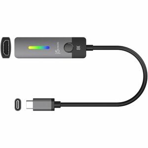 j5create A/V Adapter - 1 - 7680 x 4320 Supported - Black, Grey