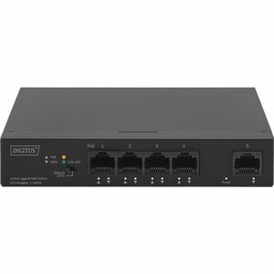 Digitus 4+1-Port Gigabit PoE Netzwerkswitch, Desktop, unmanaged, 1 Uplink Port RJ45, 60 W, af/at. Switch-Typ: Unmanaged. B