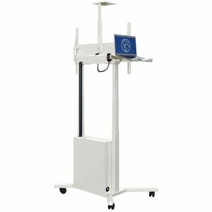 HAGOR Rackablage für Notebook, TV, Bodenlift - Weiß - Höhenverstellbar - max. 5 kg Traglast