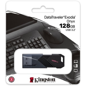 Kingston DataTraveler Exodia DTXON 128 GB USB 3.2 (Gen 1) Type A Flash Drive - Matte Black