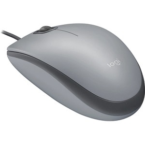 Logitech M110 Mouse - Optical - Cable - Mid Gray - USB Type A - 1000 dpi - Scroll Wheel - 3 Button(s) - Symmetrical