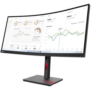 Lenovo ThinkVision T34w-30 34" Class UW-QHD Curved Screen LCD Monitor - 21:9 - Raven Black - 34" Viewable - Vertical Align