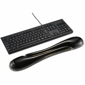 Kensington DuO Gel Wave Keyboard Wrist Rest - 3.62"" (91.95 mm) Width - Black/Black - Gel - Keyboard - 1