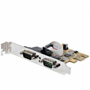 StarTech.com 2-Port PCI Express Serial Card, Dual Port PCIe to RS232 (DB9) Serial Card, 16C1050 UART, COM Retention, Windo
