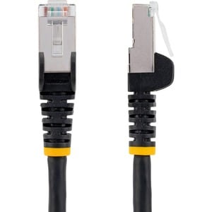 StarTech.com 1m CAT6a Ethernet Cable, Black Low Smoke Zero Halogen (LSZH) 10 GbE 100W PoE S/FTP Snagless RJ-45 Network Pat