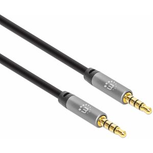 Cable Audio Estereo 3.5mm M-M 3.0M Negro/A - Cable for Teléfono, Sistema del Sonido, Portátil, Altavoz portátil, Tableta, 