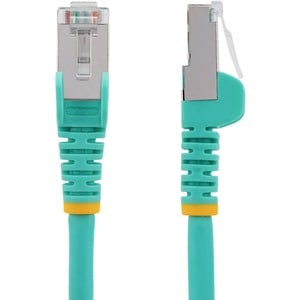 StarTech.com 1.5m CAT6a Ethernet Cable, Aqua Low Smoke Zero Halogen (LSZH) 10 GbE 100W PoE S/FTP Snagless RJ-45 Network Pa