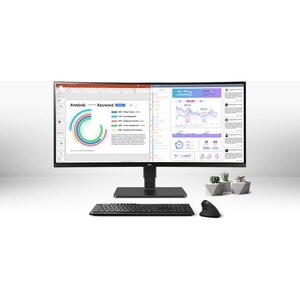 Monitor LCD LG Ultrawide 34BQ77QB-B 863,6 mm (34") Class UW-QHD Schermo curvo - 21:9 - Nero tessuto - 86,4 cm (34") Viewab