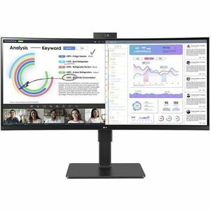 Monitor LCD LG Ultrawide 34BQ77QC-B 863,6 mm (34") Class Webcam UW-QHD Schermo curvo - 21:9 - Nero tessuto - 86,4 cm (34")