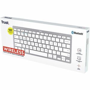 Trust Keyboard - Wireless Connectivity - Spanish - Silver - Scissors Keyswitch - Bluetooth - 4 - 10 m - 85 Key(s) - Notebo