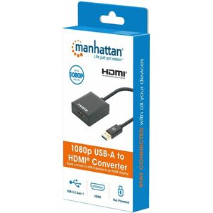 Convertidor Video USB 3.2 a HDMI H, 1080p - 1920 x 1080 Supported - Negro