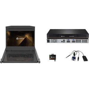 VERTIV CLRA19KMM8A LCD Rack Console KVM Switch - 8 Computer(s) - 47 cm (18.5") LCD - Full HD - 1920 x 1080 - 16:9 - 2 x US