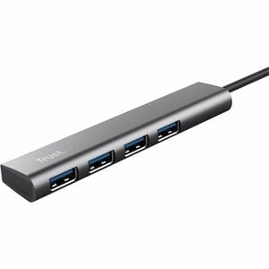 Trust Halyx USB-Hub - USB-Typ C - 640 MB/s - Tastatur, Maus, Kamera, Headset - Desktop - Grau - 4 Total USB Port(s) - iOS,