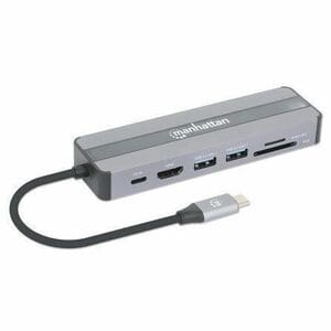 Docking USB-C 7 ptos, HDMI, Red, USB-C PD - 4K - 3840 x 2160 - 4 x puertos USB - 2 x USB Type-A Ports - USB Tipo-A - 2 x U