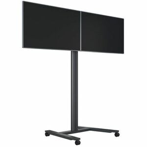 Carrello per schermo ITB - 100 kg Capacità - 4 Casters - 1800 mm Altezza - Nero - Per 2 Devices - 101,6 cm (40") a 152,4 c