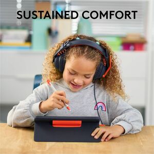 Logitech Zone Learn Wired Over-the-ear Stereo Headset - Classic Blue - Binaural - Circumaural - 131.1 cm Cable - Noise Can