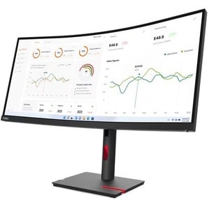 Lenovo ThinkVision T34W-30 34 Zoll Class WQHD Gekrümmter Bildschirm LCD-Monitor - 21:9 Format - 86,4 cm (34 Zoll) Viewable