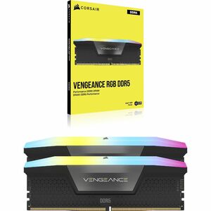 Corsair Vengeance RGB 64GB (2x32GB) DDR5 DRAM 6400MT/s C32 Memory Kit - Black - For Desktop PC, Motherboard - 64 GB (2 x 3