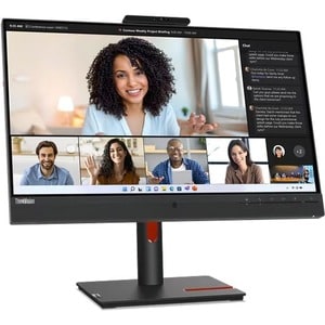 Lenovo ThinkVision T24mv-30 24" Class Webcam Full HD LCD Monitor - 16:9 - Raven Black - 60.5 cm (23.8") Viewable - In-plan