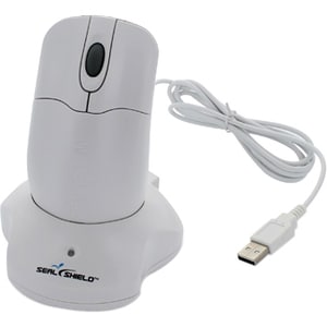 Seal Shield Silver Storm Wireless Medical Mouse - AES128 Encryption - Optical - Wireless - Radio Frequency - 2.40 GHz - Wh