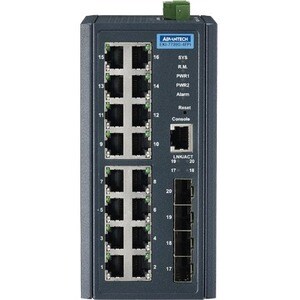 Advantech EKI-7720G-4FPI 16 Anschlüsse Verwaltbar Ethernet-Switch - Gigabit-Ethernet - 10/100/1000Base-T, 10/100/1000Base-