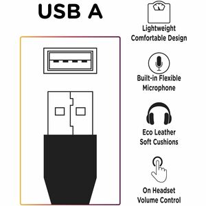 Morpheus 360 Deluxe Multimedia Stereo USB Headset - Adjustable Microphone - Lightweight Comfortable Design - Eco Leather E