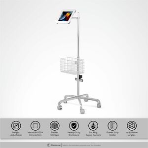 CTA Digital Medical Rolling Cart with Articulating Arm & Accessories for iPad 10.2 Series, iPad Air 3, and iPad Pro 10.5 -