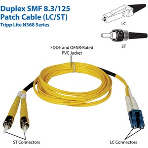 Tripp Lite series N368-03M 3,05 m Glasfaser Netzwerkkabel - Cable for Netzwerkgerät - Patchkabel - OFNR - 9/125 µm - Gelb