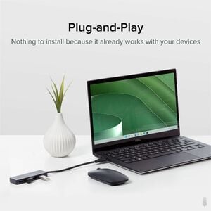 Plugable 4 Port USB Hub 3.0, USB Splitter for Laptop - Compatible with Windows, Surface Pro, PC, Chromebook, Linux, Androi