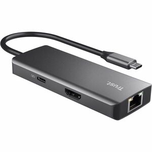 Trust Dalyx USB-Typ C Docking Station für Tablet-PC, Notebook, Monitor, Smartphone, Desktop-PC - Ladefunktion - Silber - 4