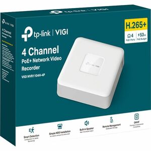 TP-Link VIGI VIGI NVR1104H-4P 4 Kanäle Kabel Videoüberwachungsstation - Netzwerk-Videorekorder - HDMI - 4K Aufnahme