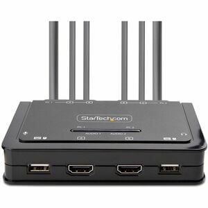 StarTech.com KVM-Switchbox - 2 Computer - 1 Lokaler Benutzer(n) - 4K - 3840 x 2160 - 4 x USB - USB 2.0 - 6 x HDMI - Desktop