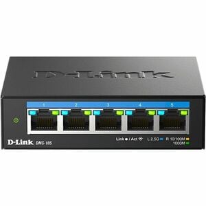 D-Link 5-Port Multi-Gigabit Unmanaged Switch - 5.0 Ports - 2.5 Gigabit Ethernet, Gigabit Ethernet - 2.5GBase-T, 10/100/100