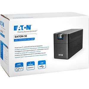 UPS line-interactive Eaton 5E1200UD - 1,20 kVA/660 W - Tower - AVR - 2 Minuto Stand-by - 230 V ca Ingresso - 195 V AC, 257