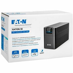 UPS line-interactive Eaton 5E700UD - 700 VA/360 W - Tower - AVR - 2 Minuto Stand-by - 230 V ca Ingresso - 195 V AC, 257 V 