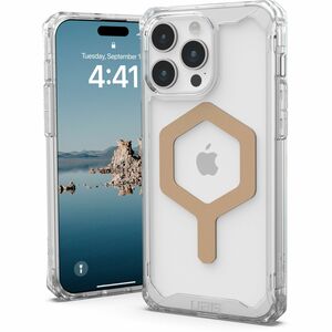 Urban Armor Gear Plyo Rugged Case for Apple iPhone 15 Pro Max Smartphone - Ice/Gold - Crystal Clear - Drop Resistant, Yell